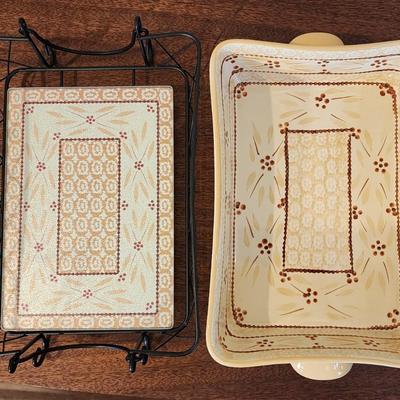 Temp-tations by Tara - Old World Hospitality 6 Piece oven-to-table Serving set - Divided Vegetable, Rectangle Casserole