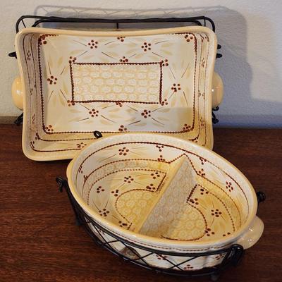 Temp-tations by Tara - Old World Hospitality 6 Piece oven-to-table Serving set - Divided Vegetable, Rectangle Casserole