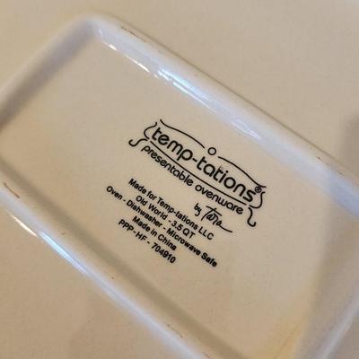 Temp-tations by Tara - Old World Hospitality 6 Piece oven-to-table Serving set - Divided Vegetable, Rectangle Casserole