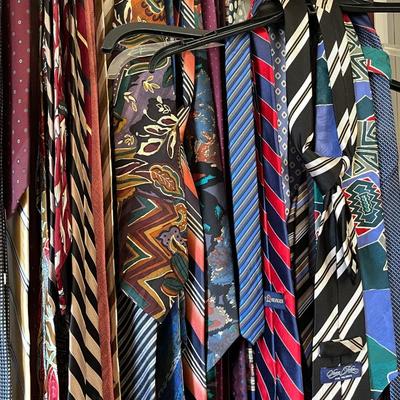 Lot 110 Closet of Mens Cloths Shirts Shoes Ties Pendleton Hawaiian Brief Case