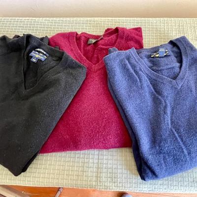 Lot 113 (3) Mens Pull Over Cashmere Sweaters Size Large by Club Room