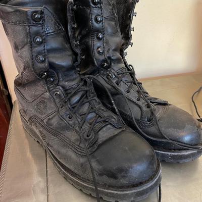 Lot 116 Black Leather Military Combat Boots Hiking Size 10.5m by Rocky