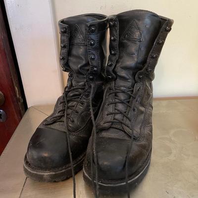 Lot 116 Black Leather Military Combat Boots Hiking Size 10.5m by Rocky