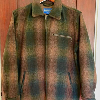 Lot 122 Mens Pendleton Thick Wool Jacket Zipper Front Size Large