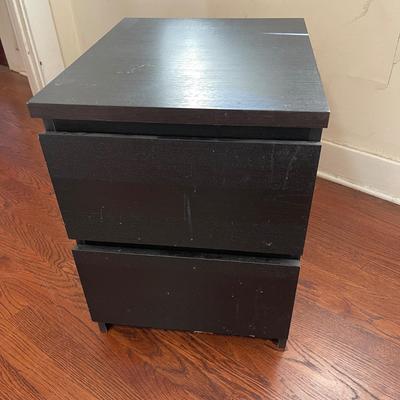 Lot 128 Black Faux Wood 2 Drawer File Cabinet