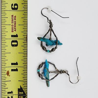 HANDCRAFTED SILVER & TURQUOISE EARRINGS