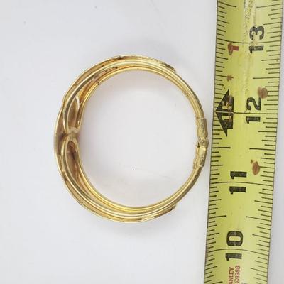 HINGED GOLD TONED CLOISONNE MUTI COLORED BRACELET