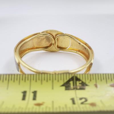 HINGED GOLD TONED CLOISONNE MUTI COLORED BRACELET