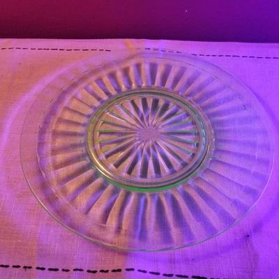 Anchor Hocking Depression Era Vaseline Glass Plate