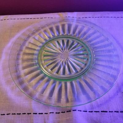 Anchor Hocking Depression Era Vaseline Glass Plate