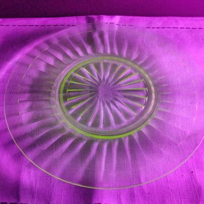 Anchor Hocking Depression Era Vaseline Glass Plate