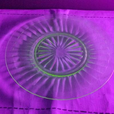 Anchor Hocking Depression Era Vaseline Glass Plate