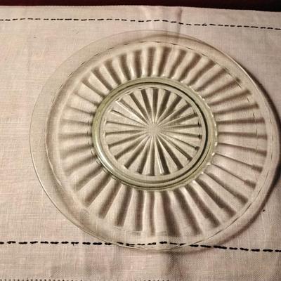Anchor Hocking Depression Era Vaseline Glass Plate