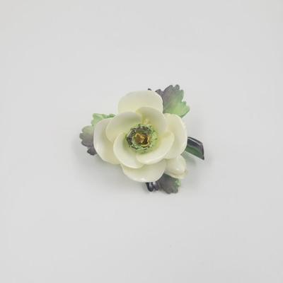 CARA CHINA STAFFORDSHIRE FLORAL PIN MADE IN ENGLAND