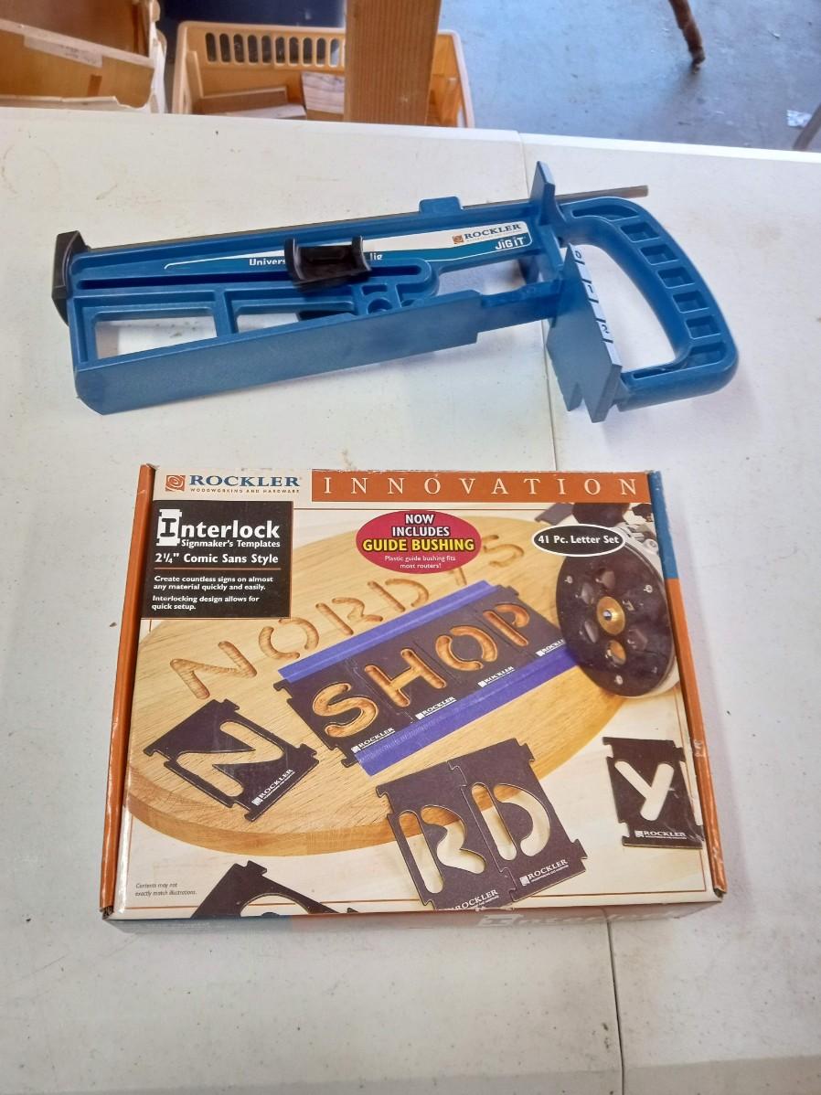 ROCKLER SIGNMAKER'S TEMPLATES AND UNIVERSAL DRAWER SLIDE JIG