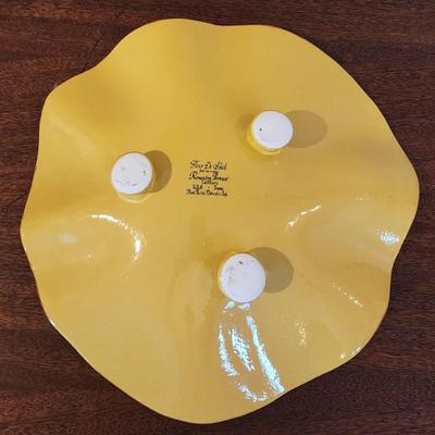 Beautiful 16" free form footed sunflower platter - Fleur de Soleil Romancing Provence Collection - Hand painted
