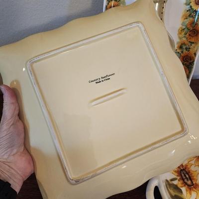 Sunflower Lot #2 Hand painted ceramic decorative dishes