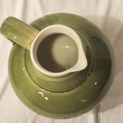 Style-Eyes Terra Cotta with Green Glaze 8" Sangria Pitcher