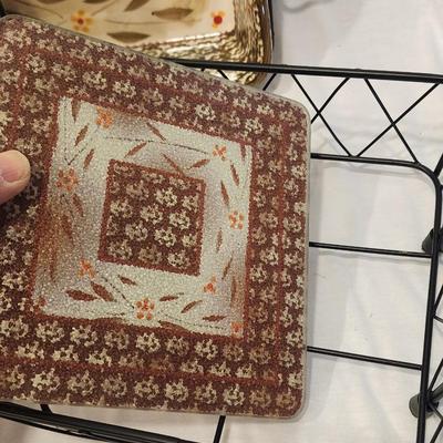 Large set of Temp-tations by Tara Presentable Ovenware - 5 square baking dishes with lids, 3 metal serving stands