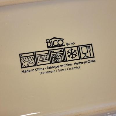 Set of 3 BICO Brand White Baking Dishes with Scalloped Edges