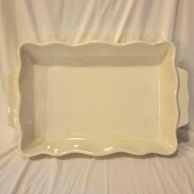 Set of 3 BICO Brand White Baking Dishes with Scalloped Edges