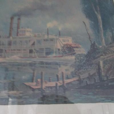 Set of Three Framed Art Ship Pictures ( See all Pictures)- B