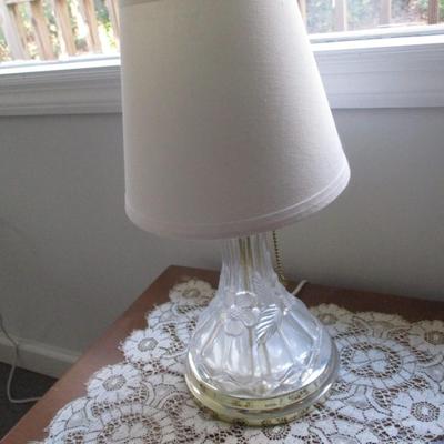 Glass Etched Table Lamp - B