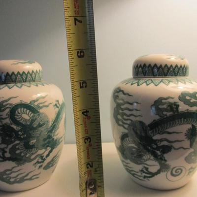 Pair Of Ginger Jars - A