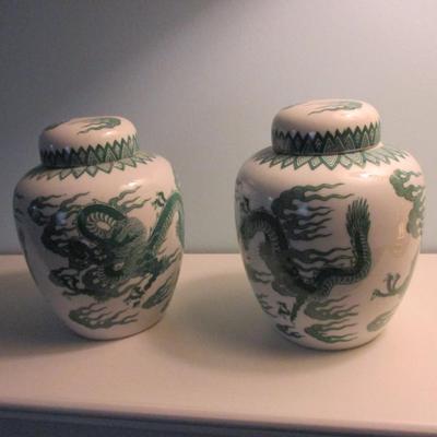 Pair Of Ginger Jars - A