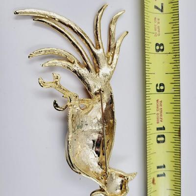 ABSOLUTELY STUNNING FAUX VINTAGE FAUX RINESTONE BIRD BROOCH