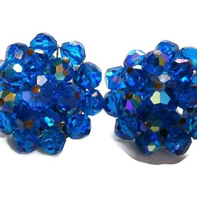 LOT 17: Laguna Cobalt Blue Crystal Ear Clips