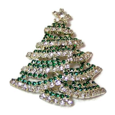 LOT 31: Green Rhinestone Swagged Christmas Tree
