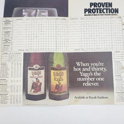 1984 AMERICAN LEAGUE CHAMPIONSHIP SERIES OFFICIAL SCOREBOARD W/ TICKET STUBBS