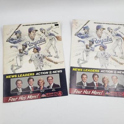 1984 AMERICAN LEAGUE CHAMPIONSHIP SERIES OFFICIAL SCOREBOARD W/ TICKET STUBBS
