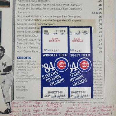 WORLD SERIES 1985 OFFICIAL PROGRAM W/ TICKET STUBBS