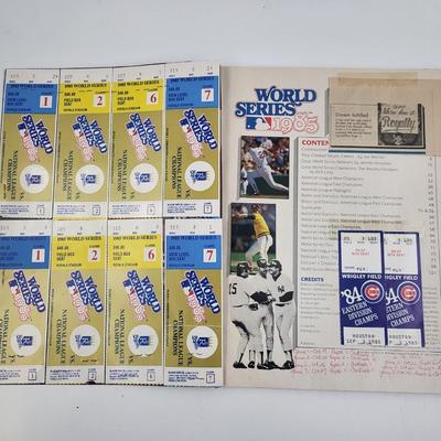 WORLD SERIES 1985 OFFICIAL PROGRAM W/ TICKET STUBBS