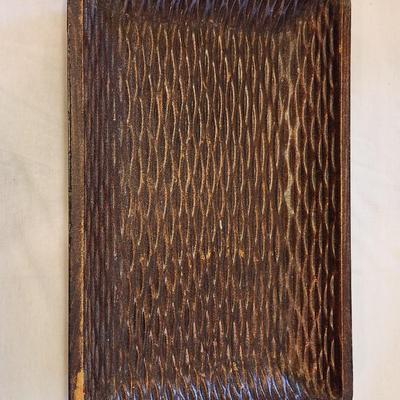 Set of Four - 4" Feather Ball Orbs in Wooden Tray