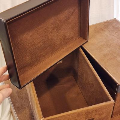 Lot of 4 Ultrasuede Storage Boxes