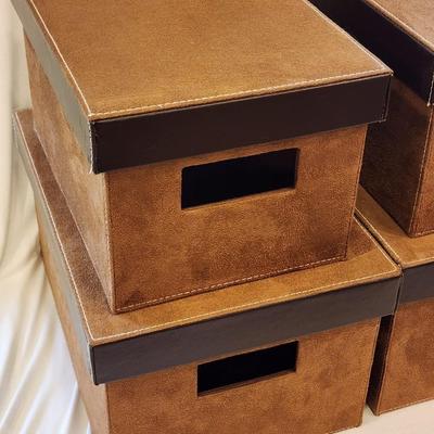 Lot of 4 Ultrasuede Storage Boxes