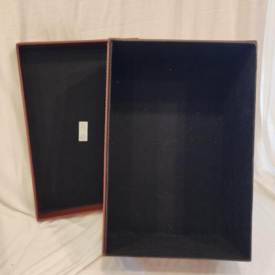 Lot of 7 Faux Leather Photo File Boxes