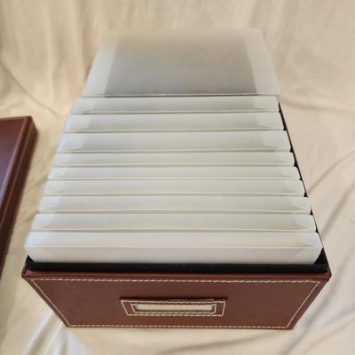Lot of 7 Faux Leather Photo File Boxes