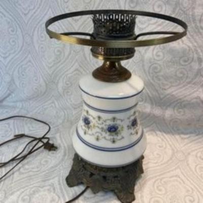 Vintage Converted Glass Bottom Lamp