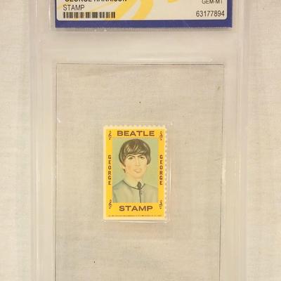 1964 Hallmark Beatles George Harrison Stamp WCG Grade 10 - Mint
