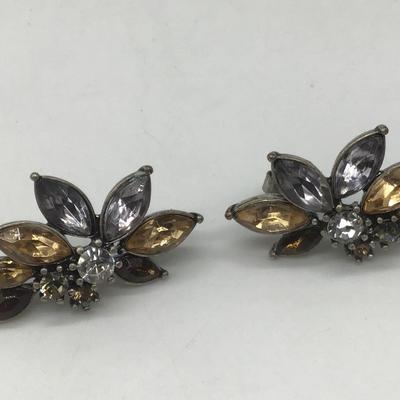 Lovely Silver-tone Rhinestones stud earrings by OHQ Jewelry