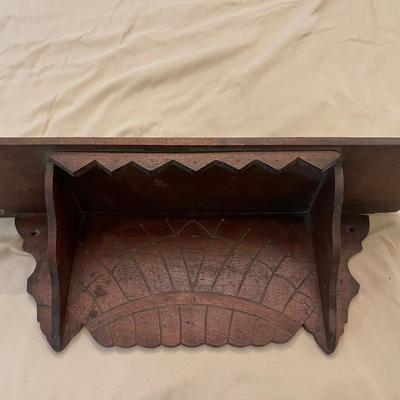 Lot 133 Antique Victorian Wall / Clock Wood Shelf