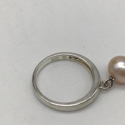 Pink Pearl And Silver 925 Ring