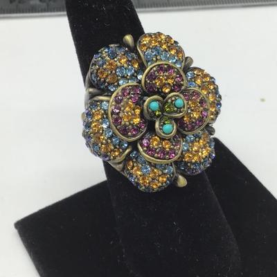 Heidi Daus Petal Profusion Flower Crystal Ring
