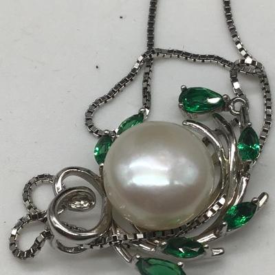 S925 Italy Pendant and Chain with Pearl