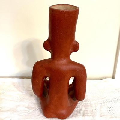 Lot 154 Red Clay Seat Figure Tribal