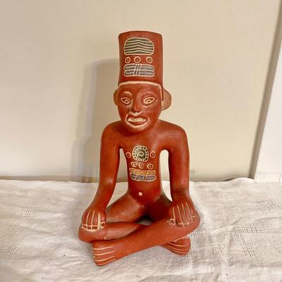 Lot 154 Red Clay Seat Figure Tribal